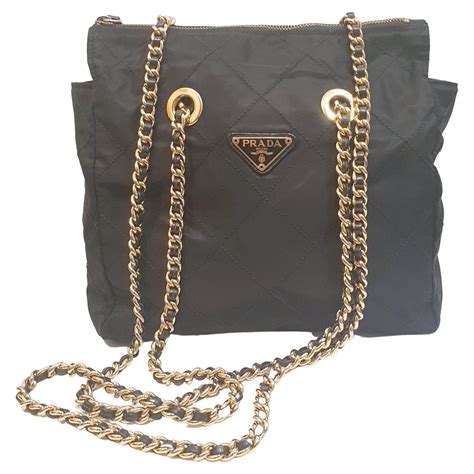 prada bag gold chain|prada nylon shoulder bag chain.